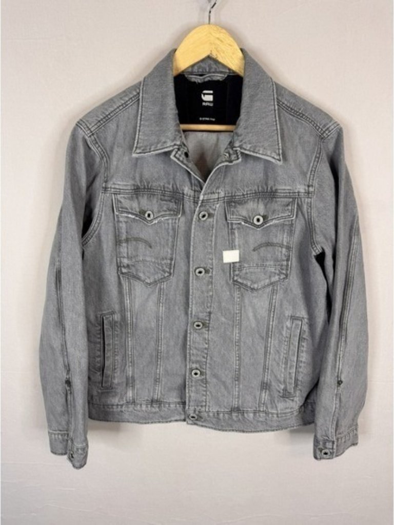 G-Star Raw Arc 3d Jacket Mens Large Grey Denim Trucker D20086-D109-D126
